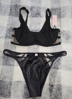 Agent Provocateur Black Bikini with Mesh Accents 34D  Large